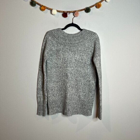 Susana Monaco grey wool blend scoop back sweater - Picture 1 of 5
